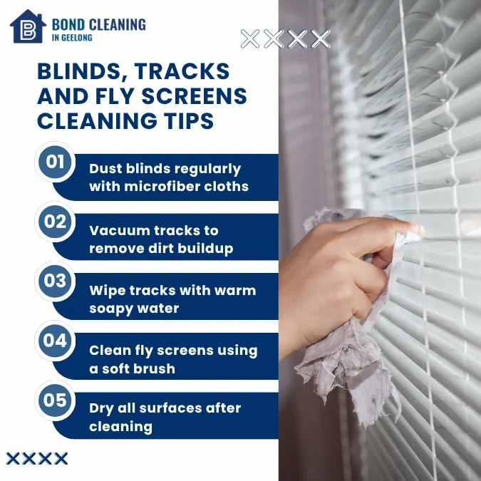 Blinds, Tracks and Fly Screens Cleaning Tips